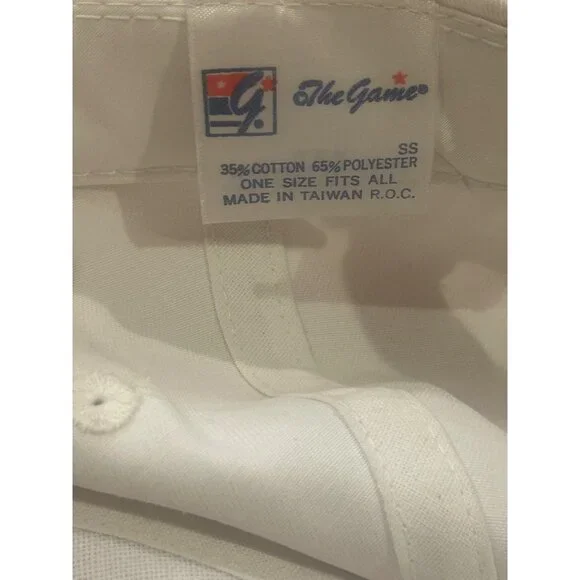 Vintage 1990's New England Patriots The Game Split Bar White Snapback Hat - Picture 5 of 7